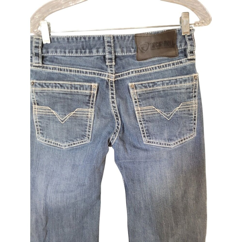Rock & Roll Denim Jeans Mens 29/28 Pistol Straight Stretch Medium Wash - Picture 5 of 14